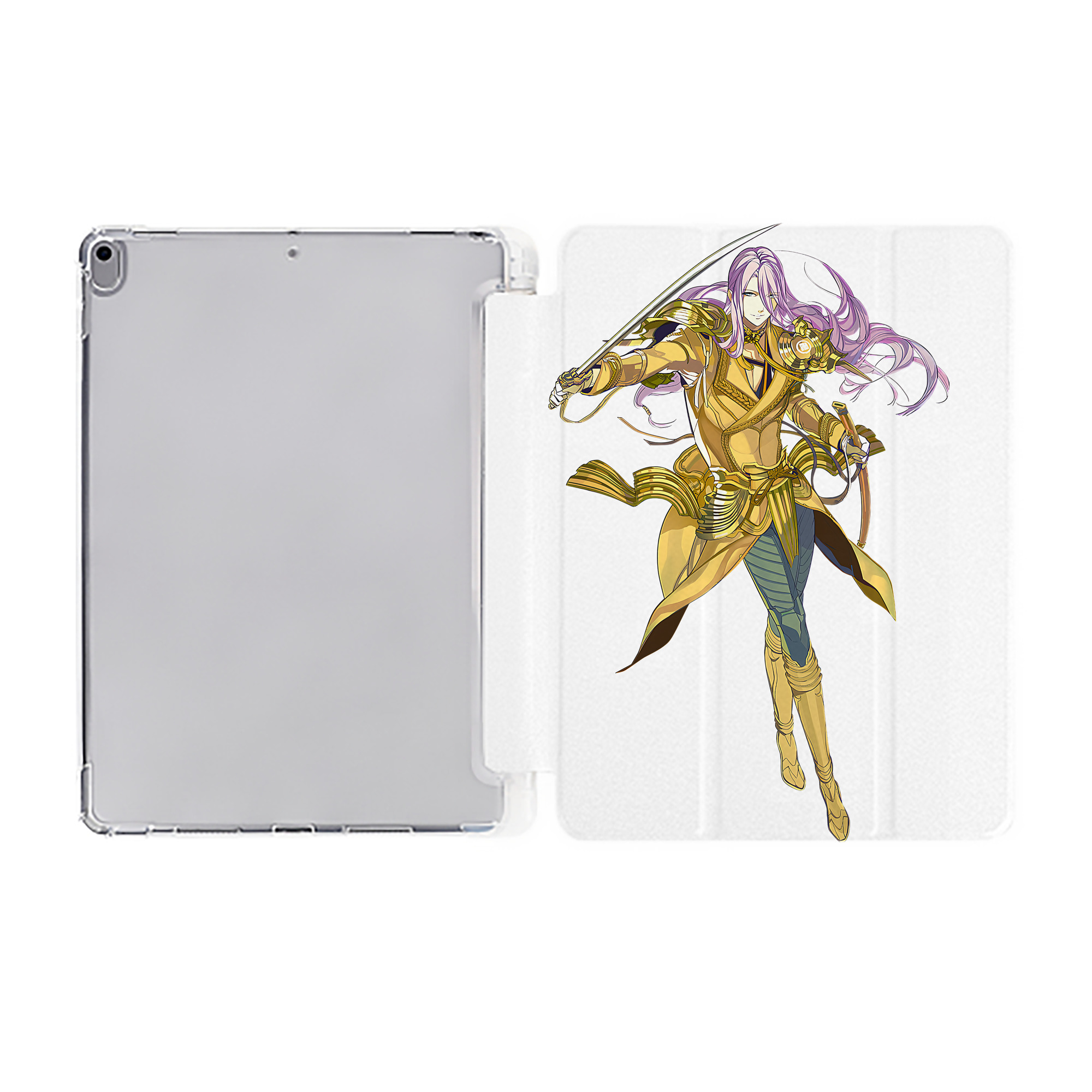 （画像用） 刀剣乱舞 Touken Ranbu IPad ケース ペン収納付き 三つ折りスタンド PUレザー×シリコン 対応機種9.5/10.5/10.9インチ